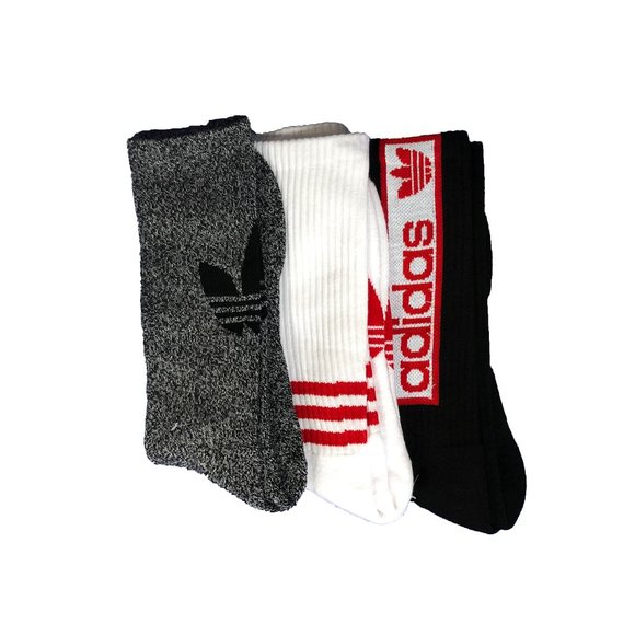 NEW - ADIDAS Originals Triple Branded Crew Socks 3Pk - Picture 3 of 3
